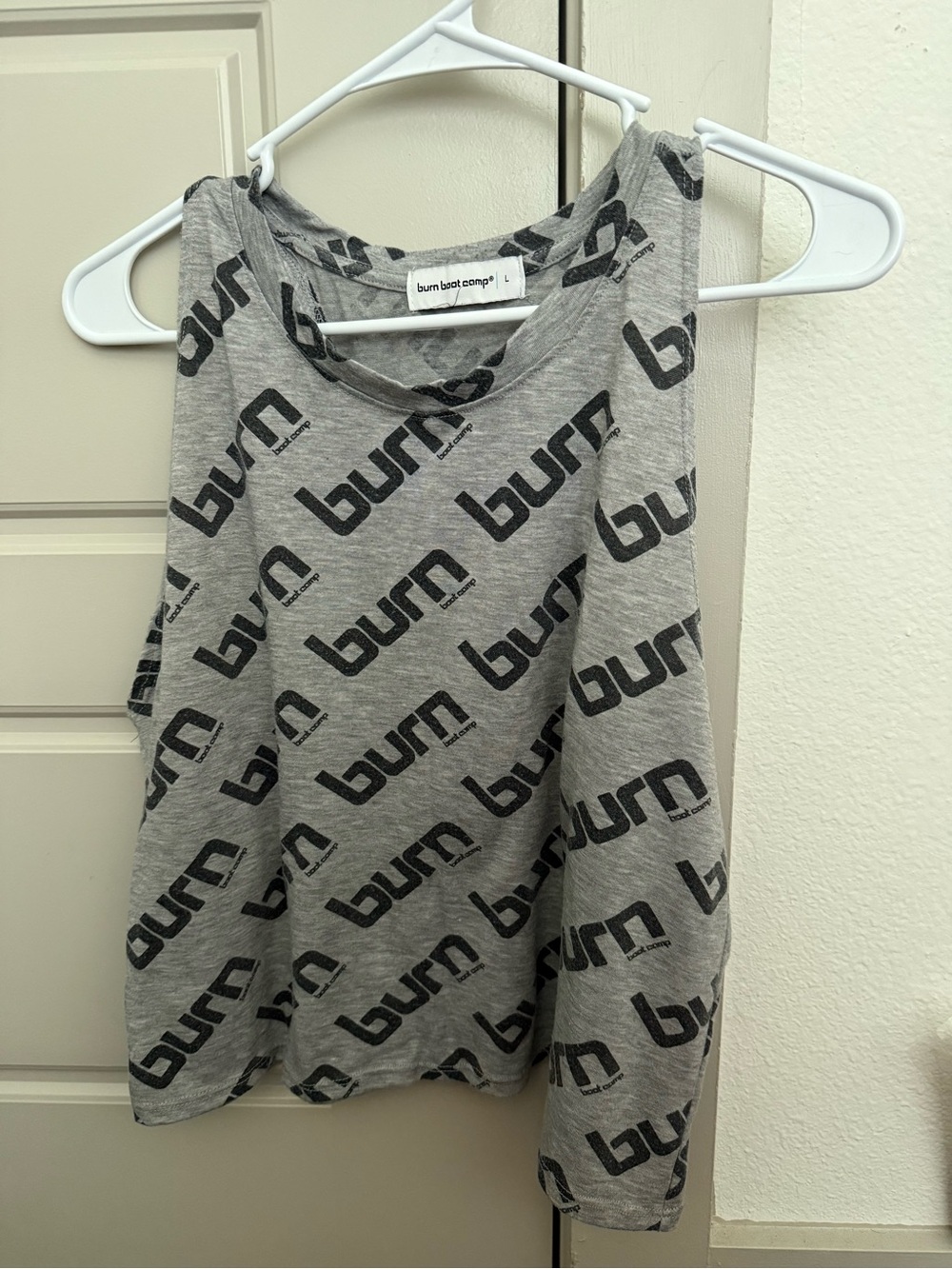 Burn Boot Camp Women's Gray Logo Tank Top - Scoop Neck Workout Tee